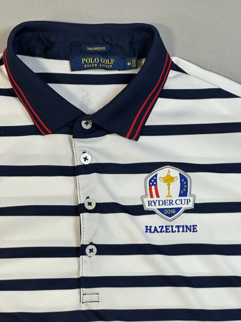 Polo Ralph Lauren 2016 Ryder Cup Hazeltine Striped Short Sleeve Shirt - Mens Med
